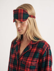 Red Tartan Check Eye Mask