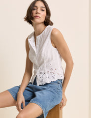 White Broderie Anglaise Top