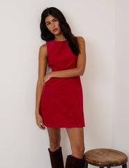 Red Cord Boston Sleeveless Mini Dress