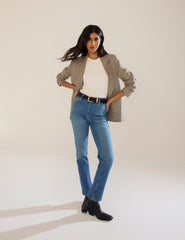 Blue Mid Rise Chelsea Skinny Jeans