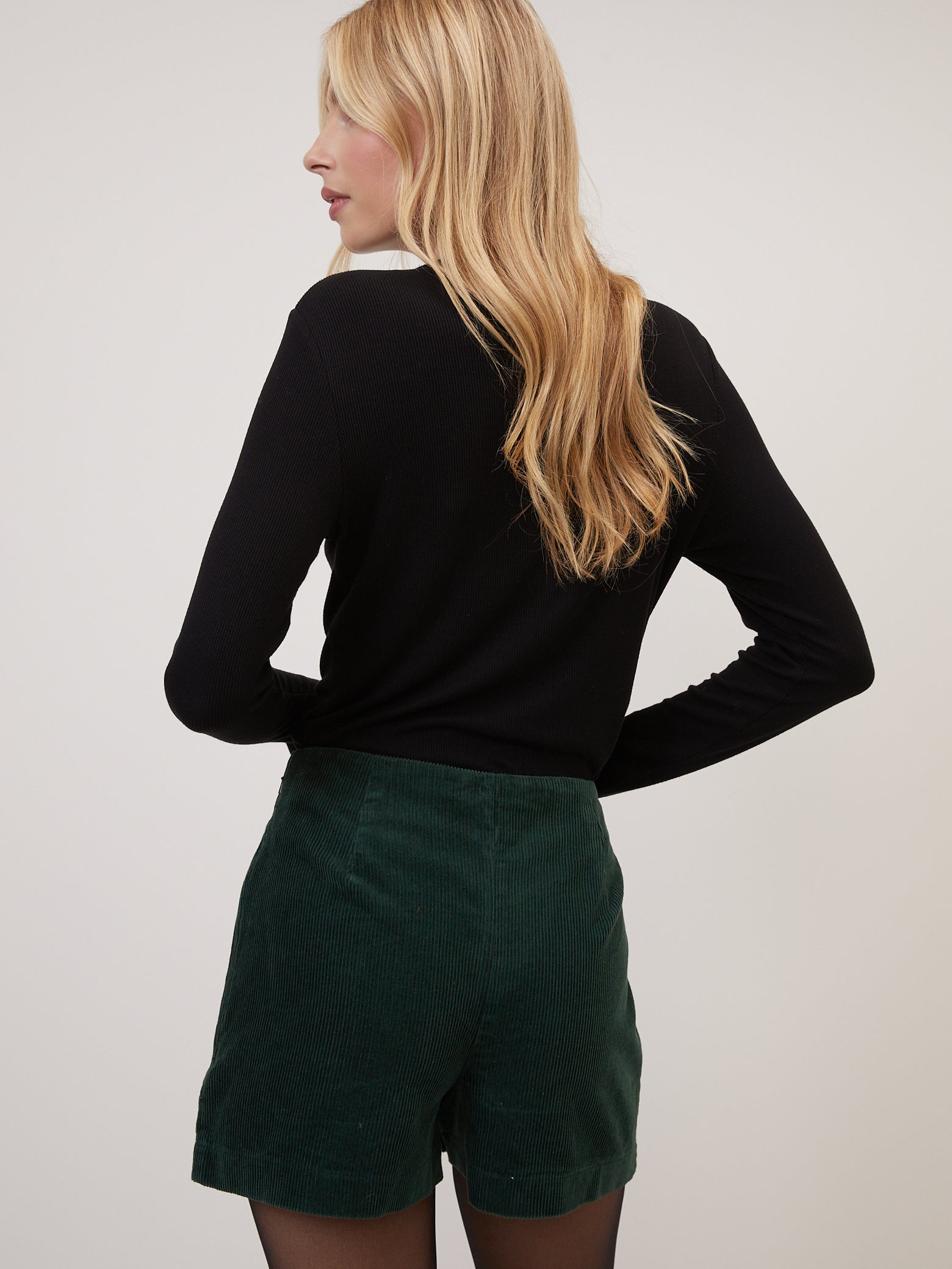 Forest Green Cord Wrap Skort