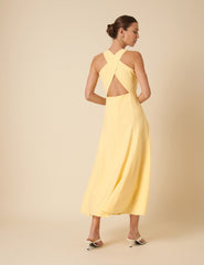 Butter Yellow Reign Midi Dress