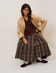 Brown V-Neck Wool Jumper