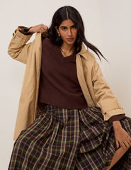 Brown V-Neck Wool Jumper