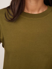 Khaki Geen Cap Sleeve T-Shirt