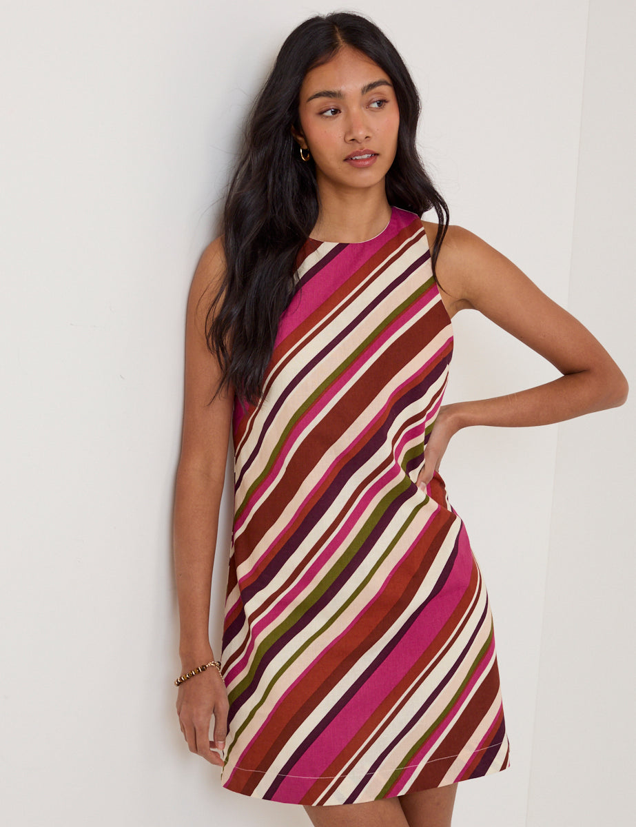 Multi-Coloured Striped Palermo Mini Dress