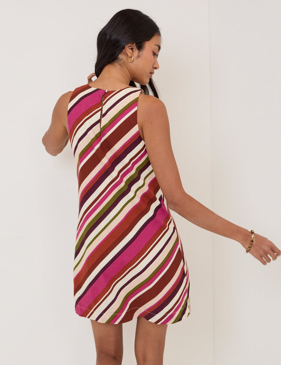 Multi-Coloured Striped Palermo Mini Dress