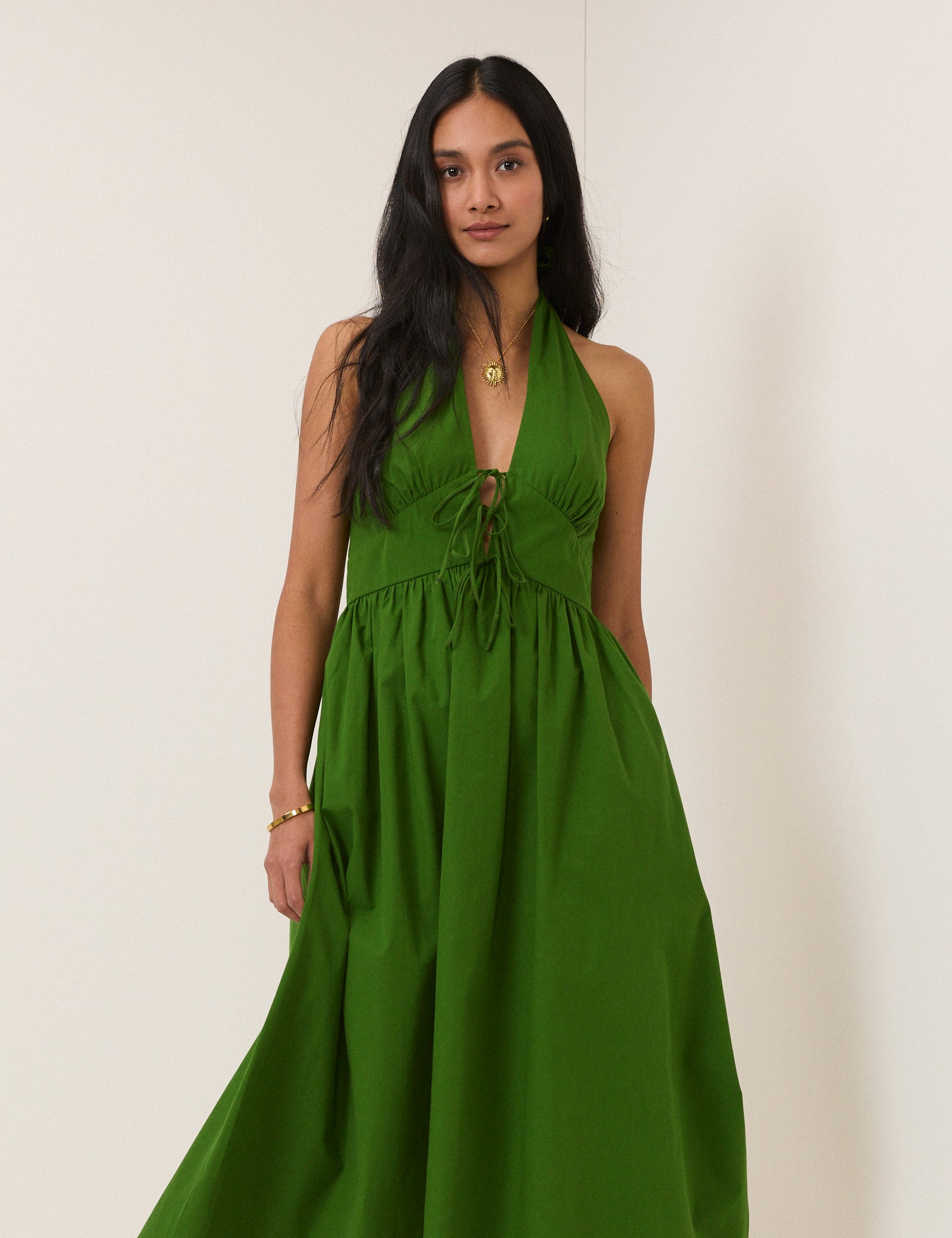 Green Halterneck Lilijana Midi Dress