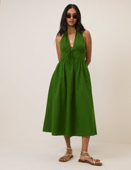 Green Halterneck Lilijana Midi Dress