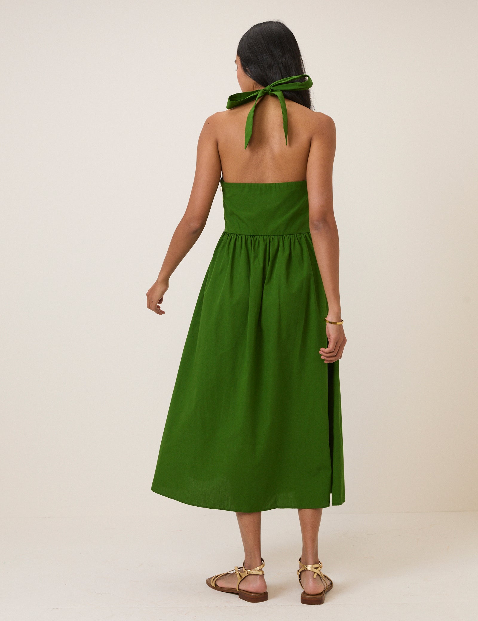 Green Halterneck Lilijana Midi Dress