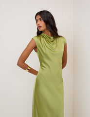Green Cowl Neck Eden Maxi Dress