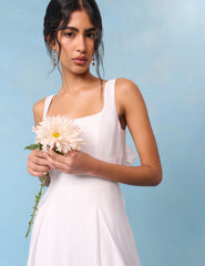 Bridal Ivory Satin Bow-Back Taylor Jumpsuit