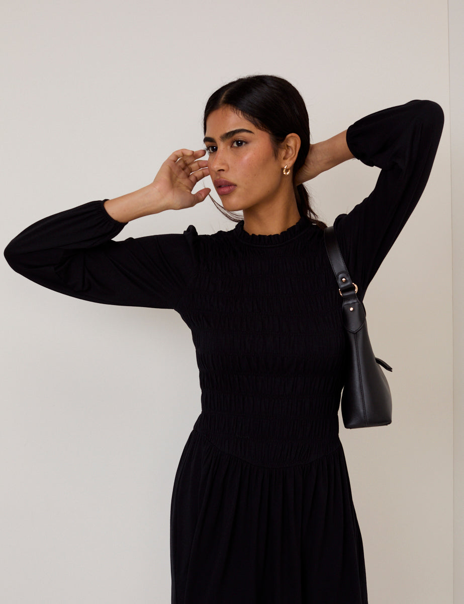 Petite Black Siobhan Jersey Mini Dress