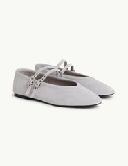 Light Blue Suede Ballet Flats