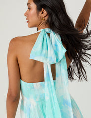 Blue Printed Marceline Maxi Dress
