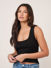 Black Square Neck Vest