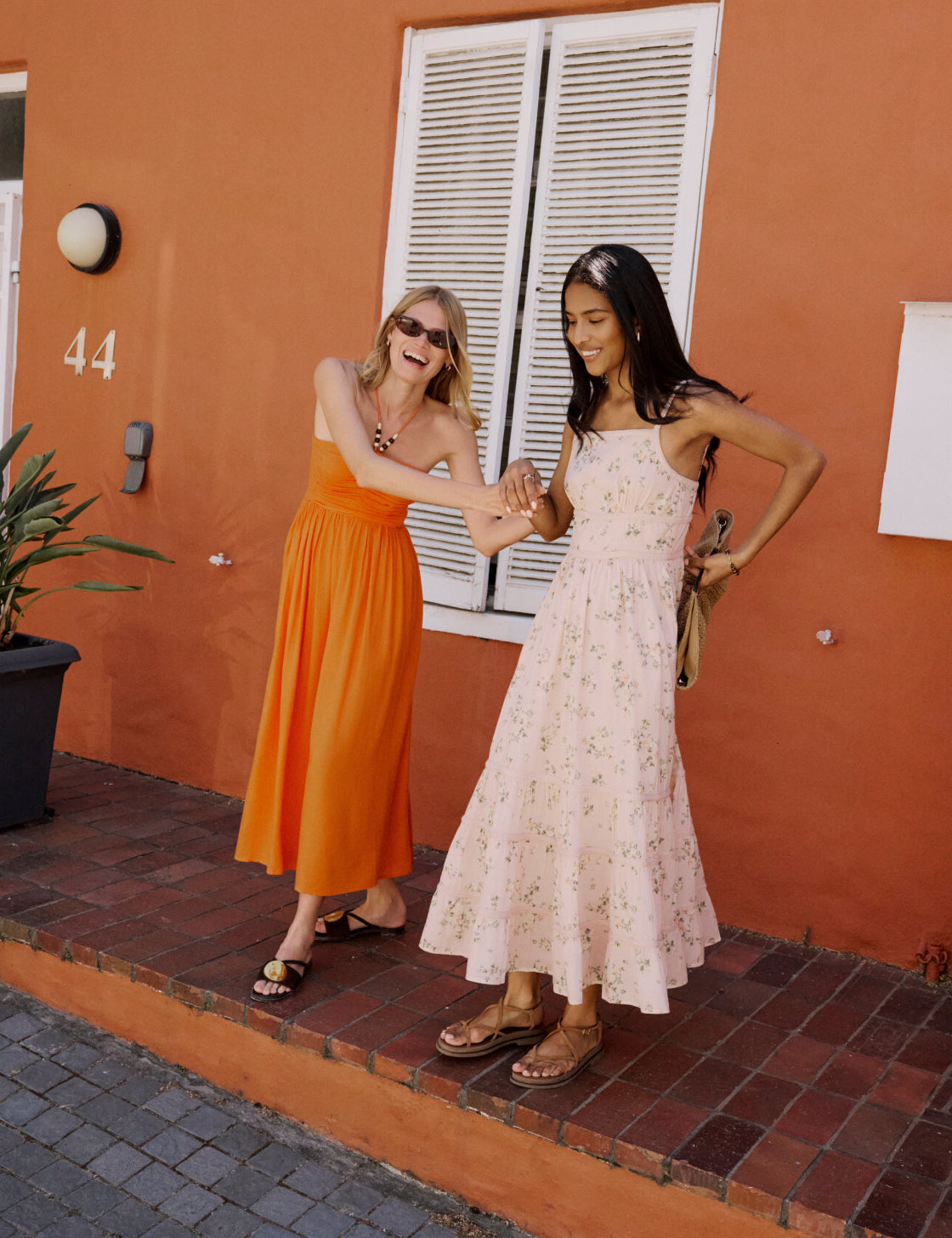Pink Floral Tiered Veronica Midi Dress