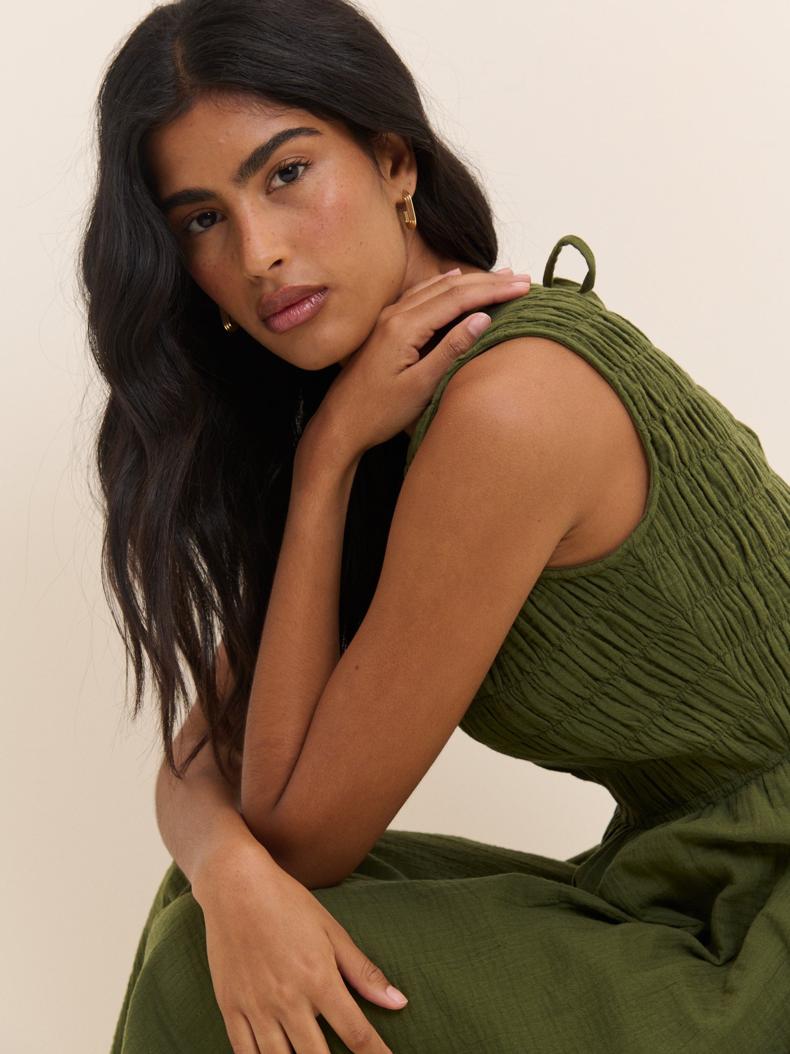 Green Sleeveless Audrey Midi Dress