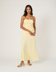 Butter Yellow Bandeau Kiva Maxi Dress
