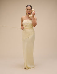 Butter Yellow Bandeau Kiva Maxi Dress
