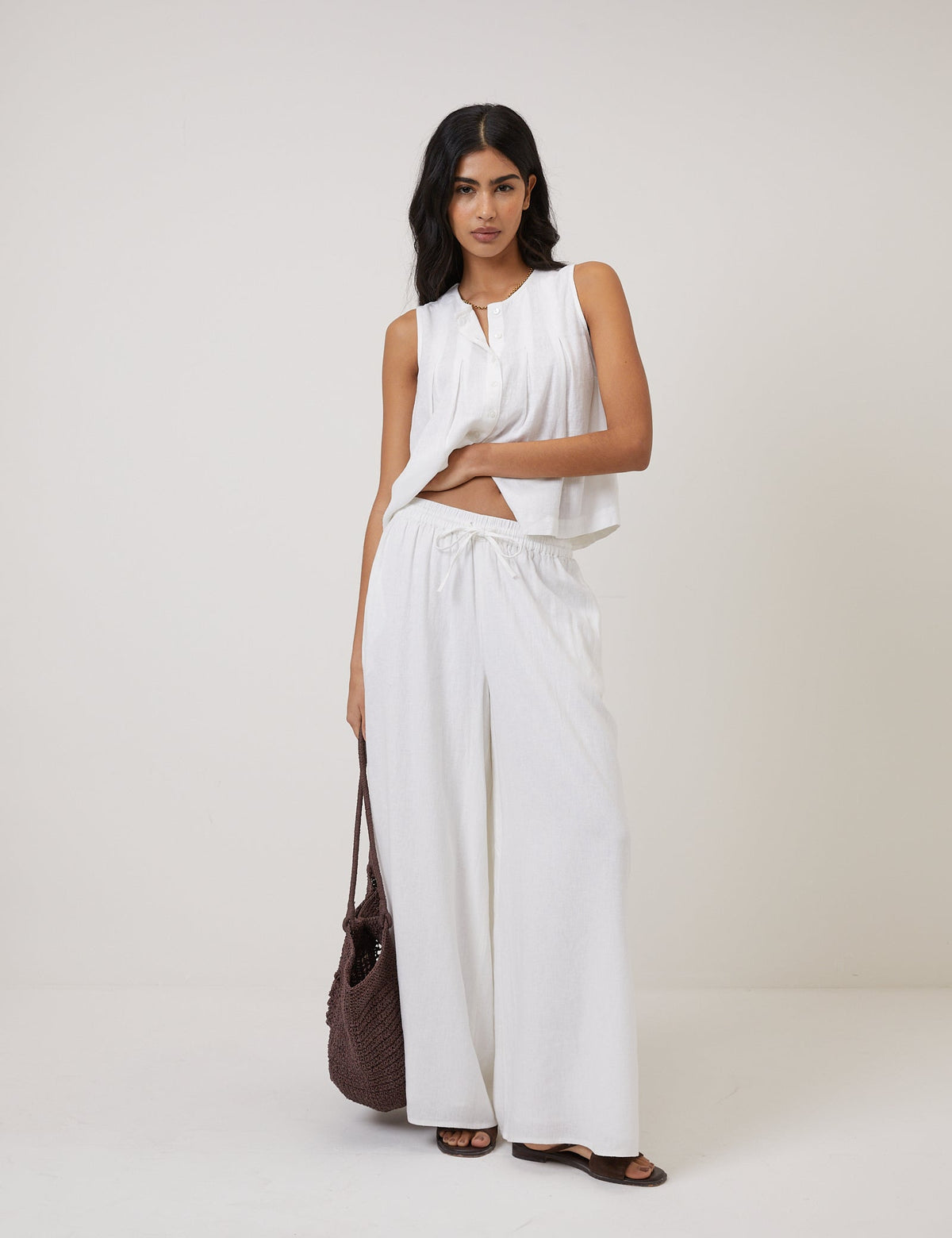 White Side Split Elstow Trousers