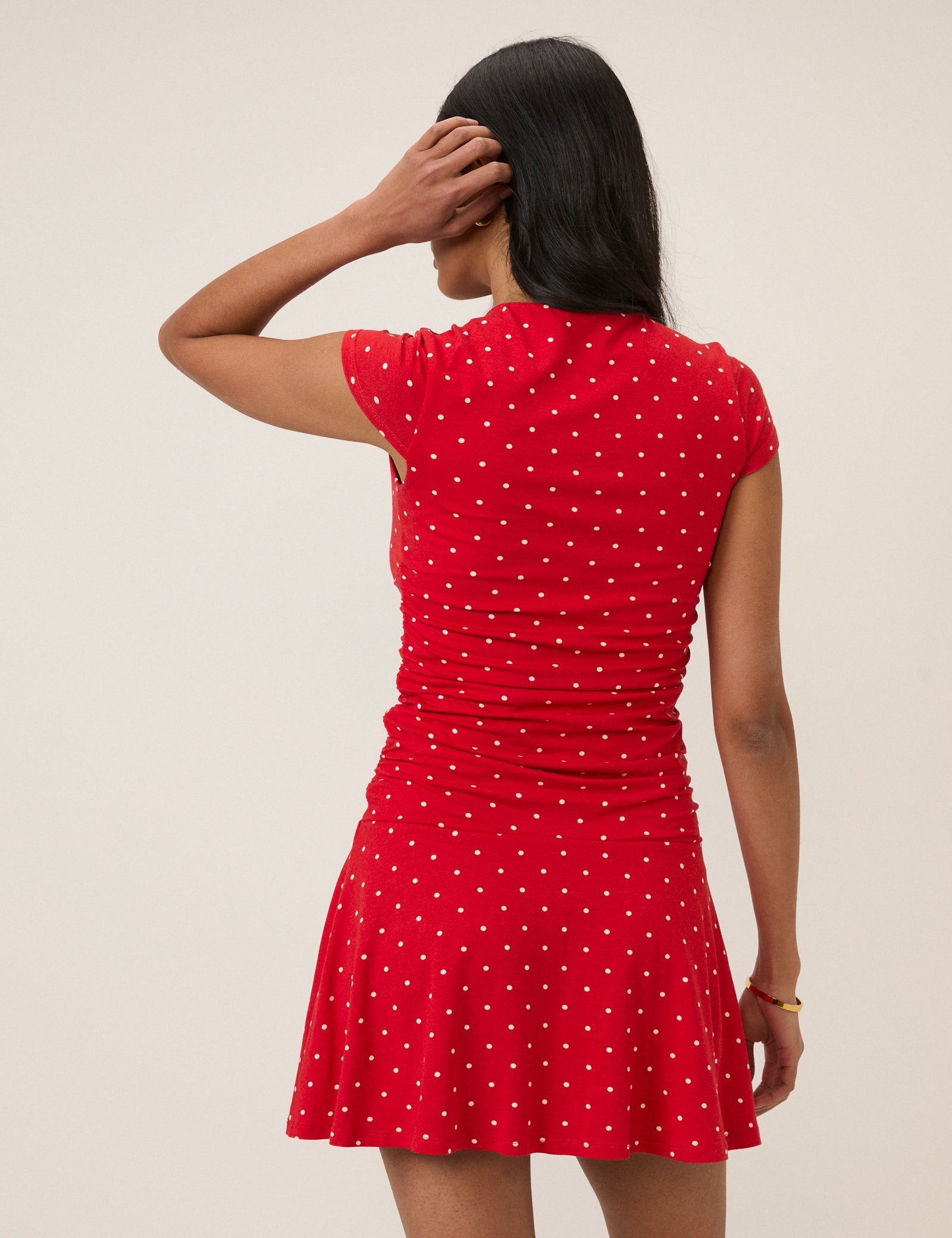 Red Polka Dot Harley Jersey Mini Dress