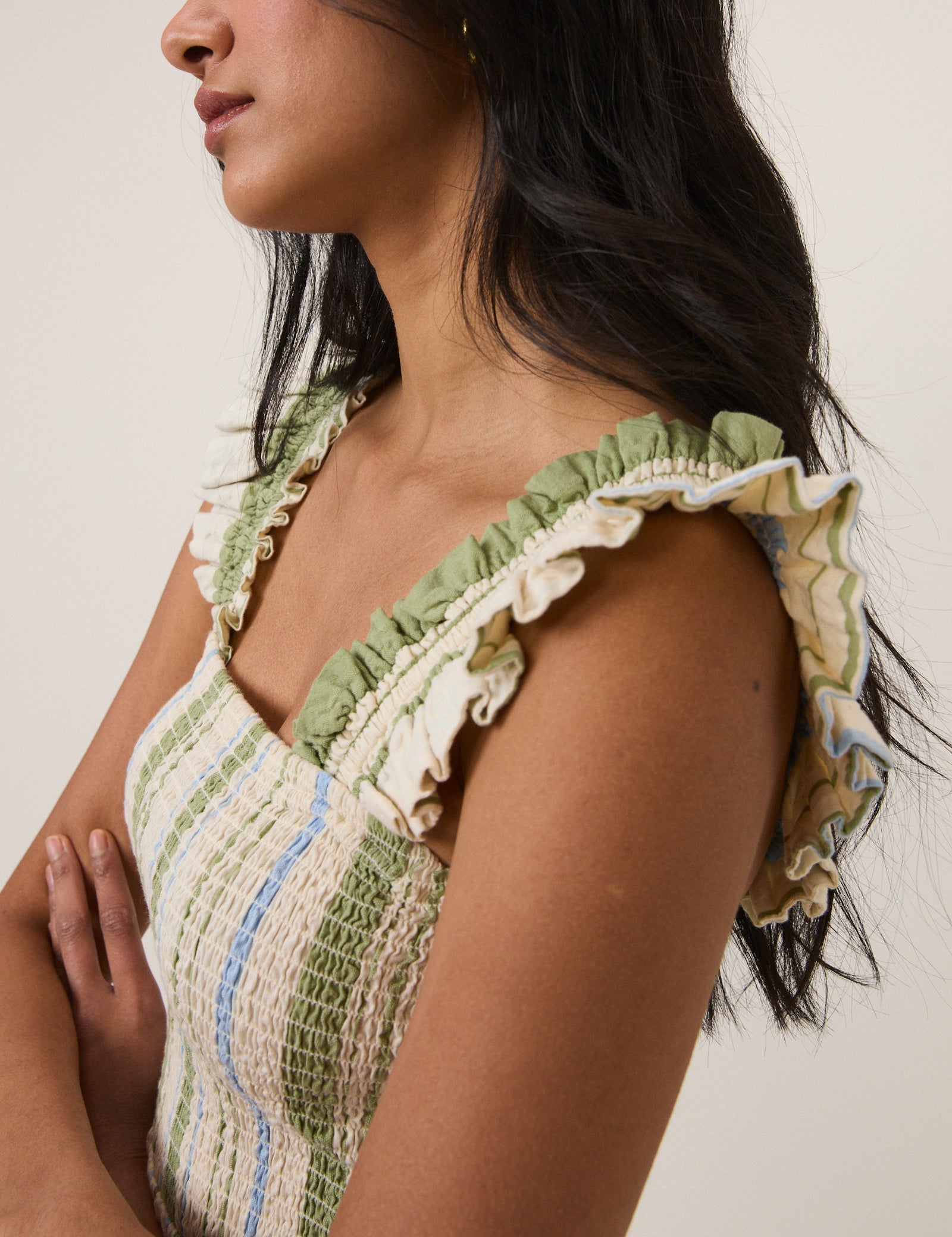 Green & Blue Striped Maya Jumpsuit