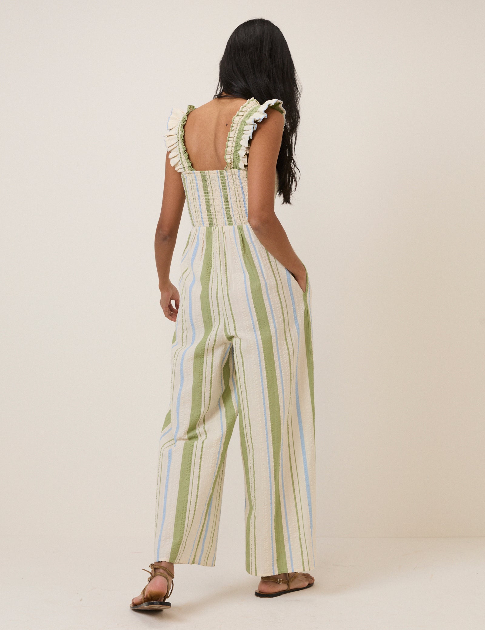 Green & Blue Striped Maya Jumpsuit