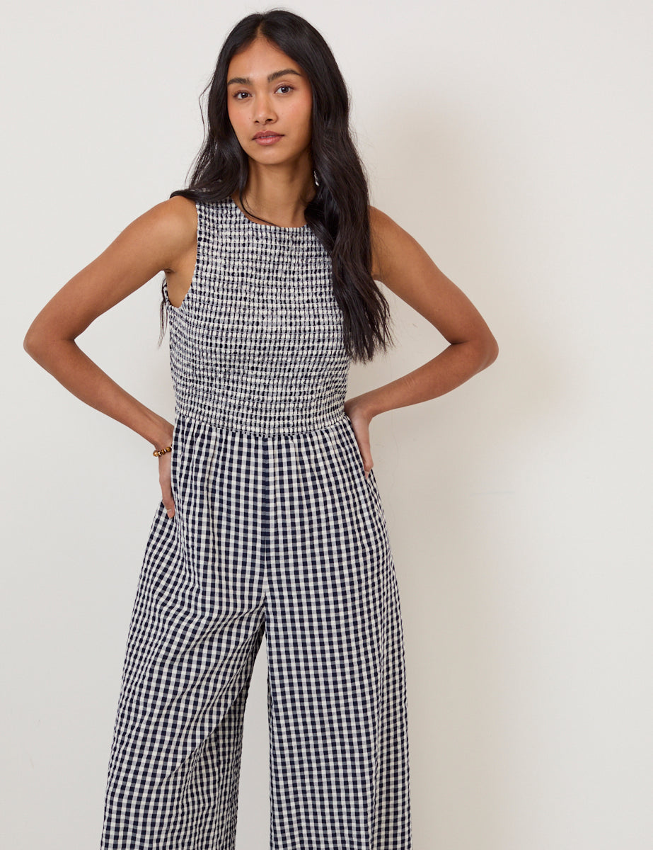 Navy Gingham Ruth Jumpsuit