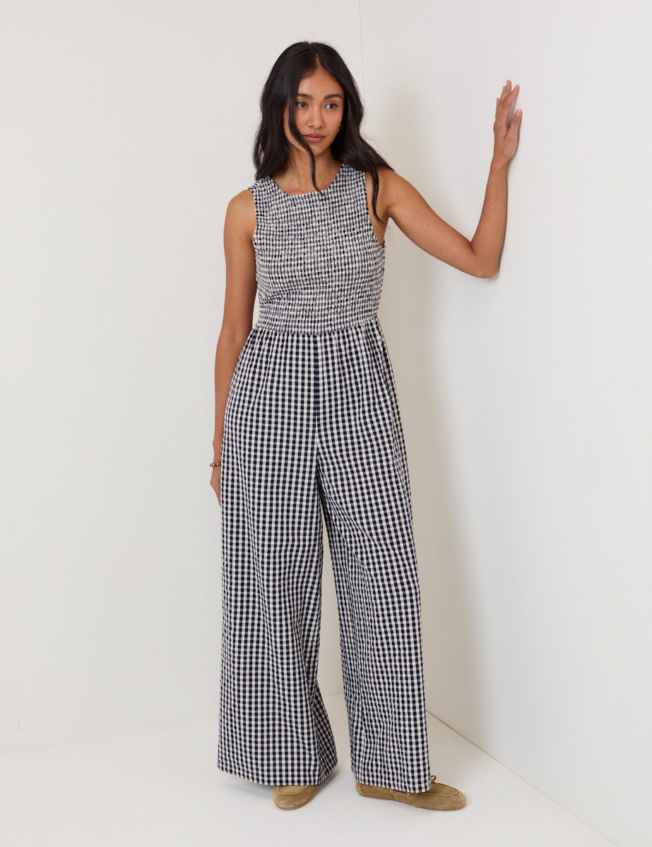Navy Gingham Ruth Jumpsuit