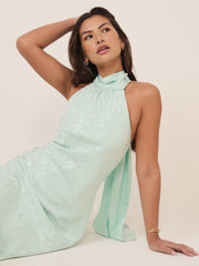 Mint Green Floral Jacquard Fifi Maxi Dress