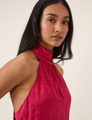 Pink Floral Jacquard Fifi Maxi Dress