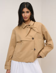 Camel Tie Trench Jacket