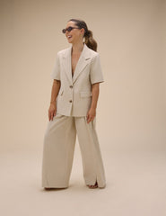 Stone Short Sleeve Relaxed Blazer