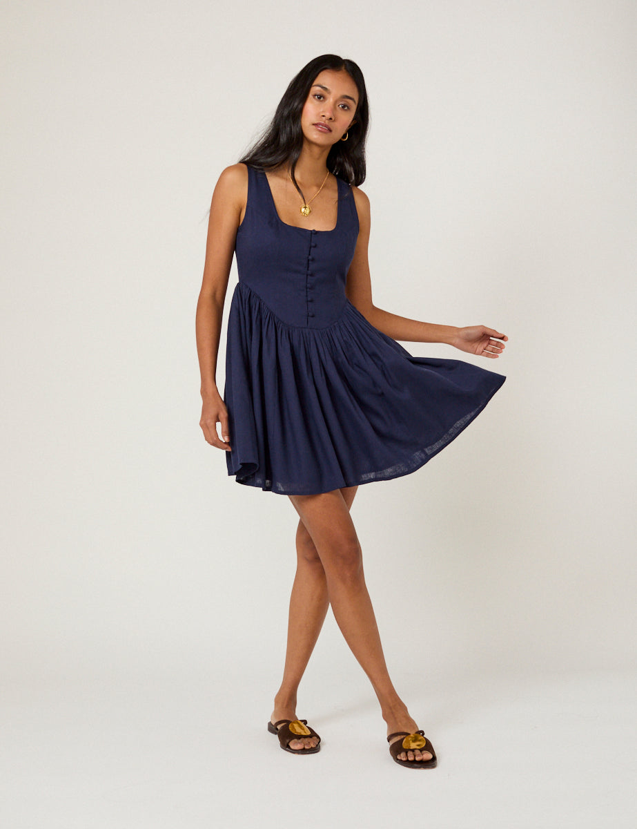 Navy Cora Mini Dress