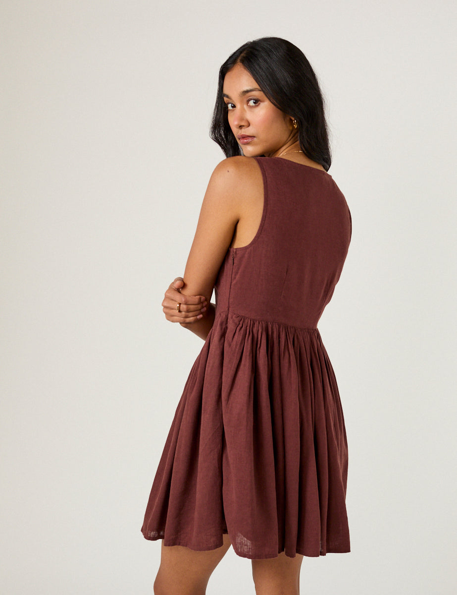 Brown Cora Mini Dress