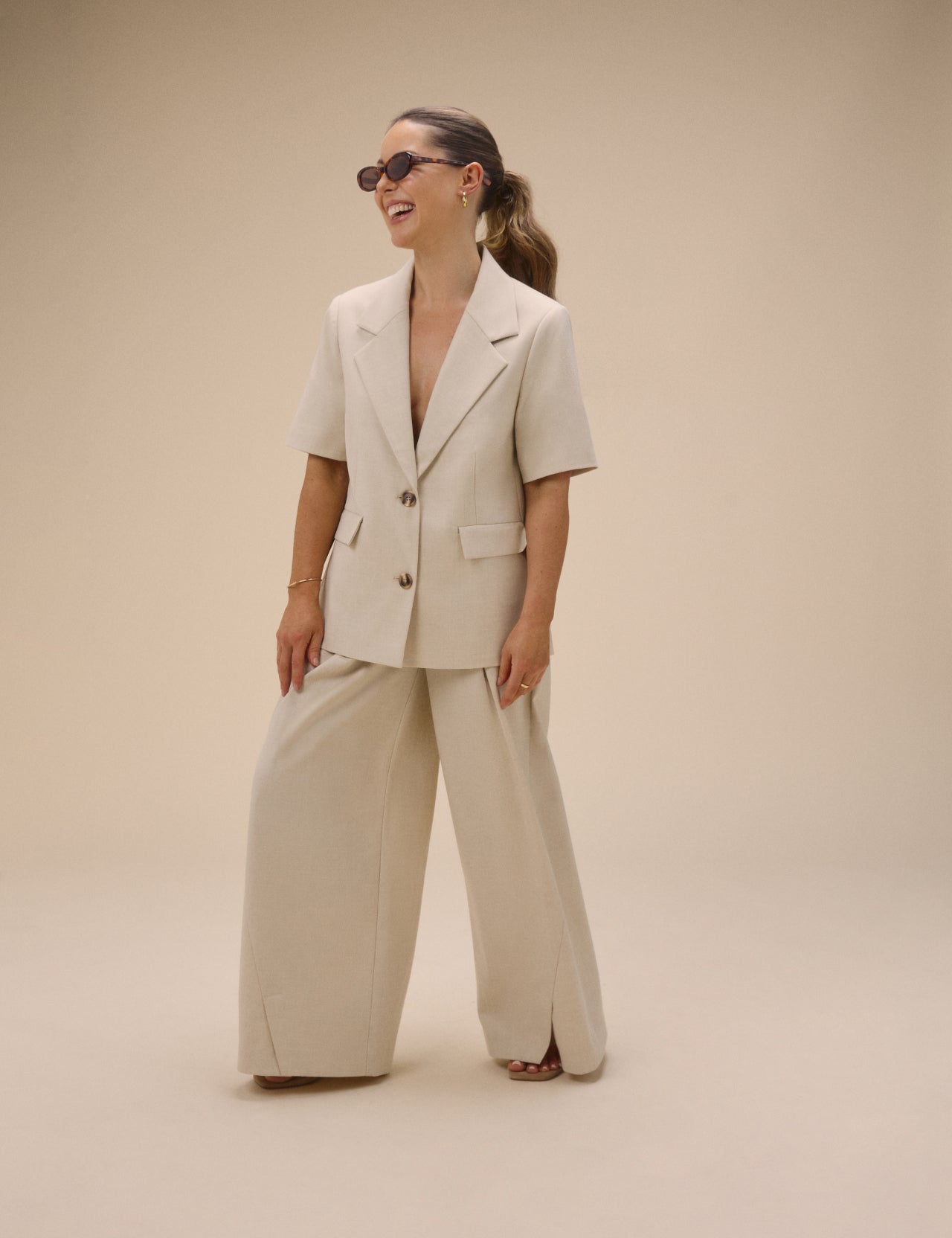 Stone Blazer & Trousers Set