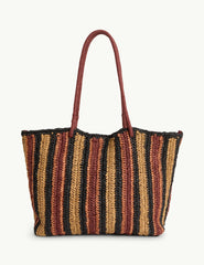 Striped Raffia Bag