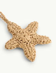 Natural Raffia Starfish Bag Charm