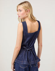 Dark Blue Denim Waistcoat