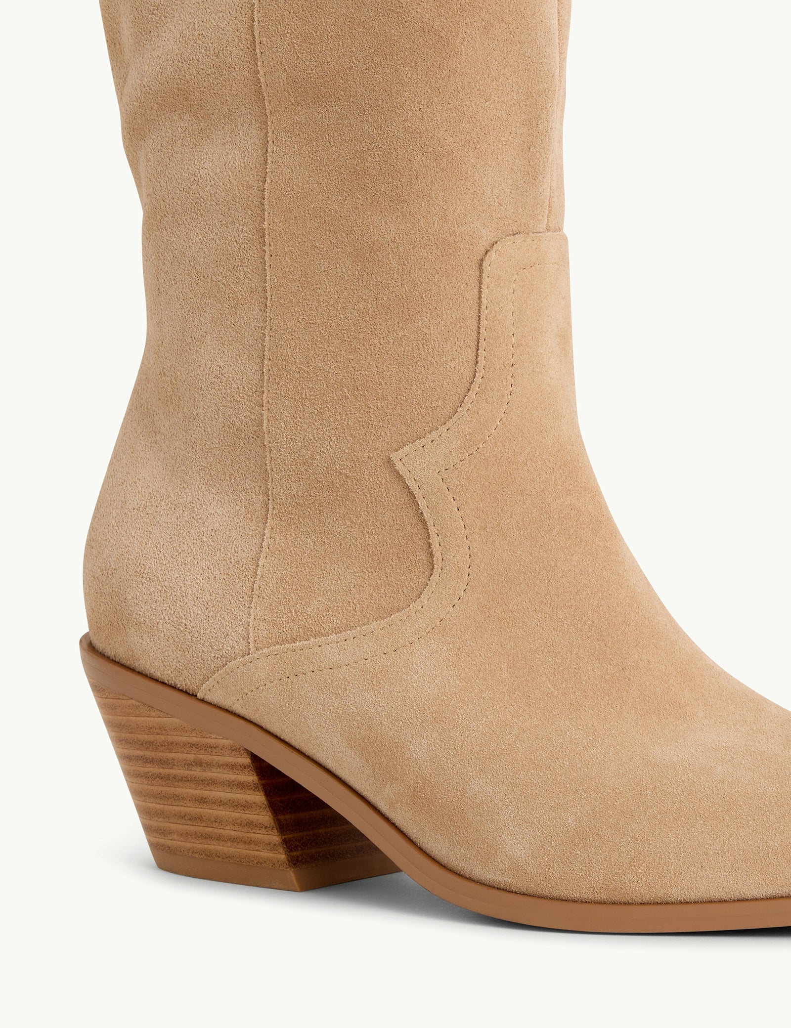 Light Brown Suede Western Boots