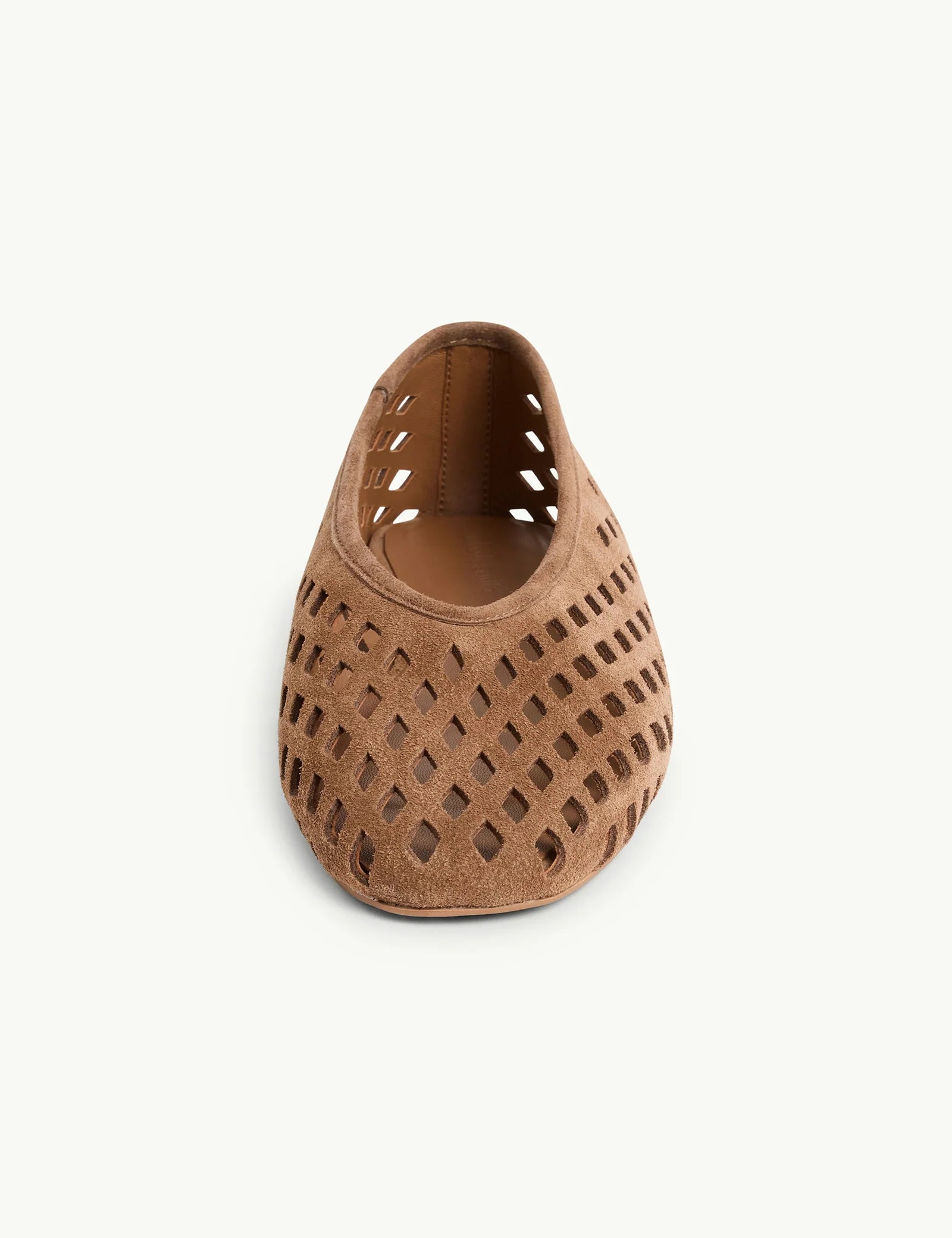 Brown Suede Cut Out Ballet Flats