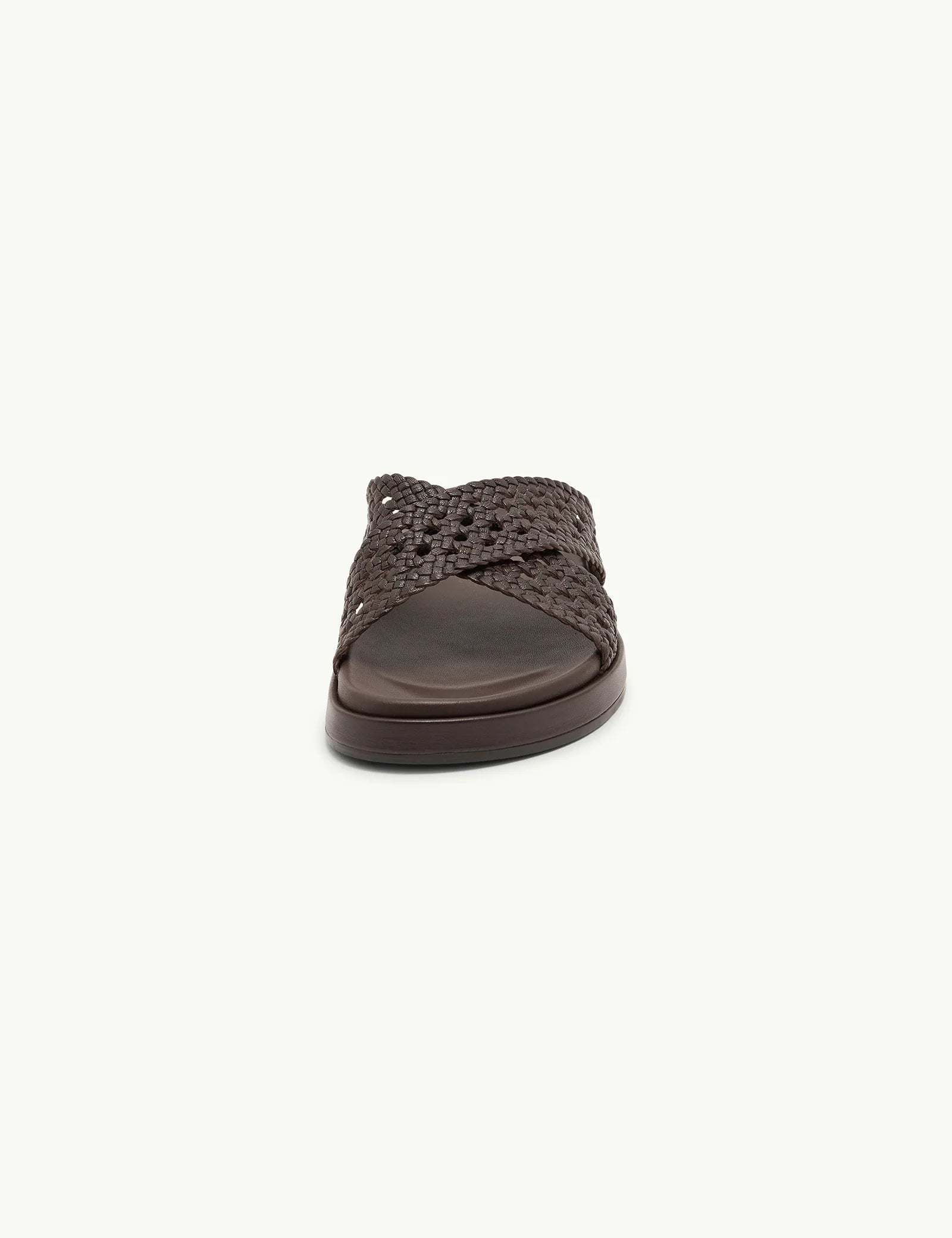 Brown Woven Leather Sandals