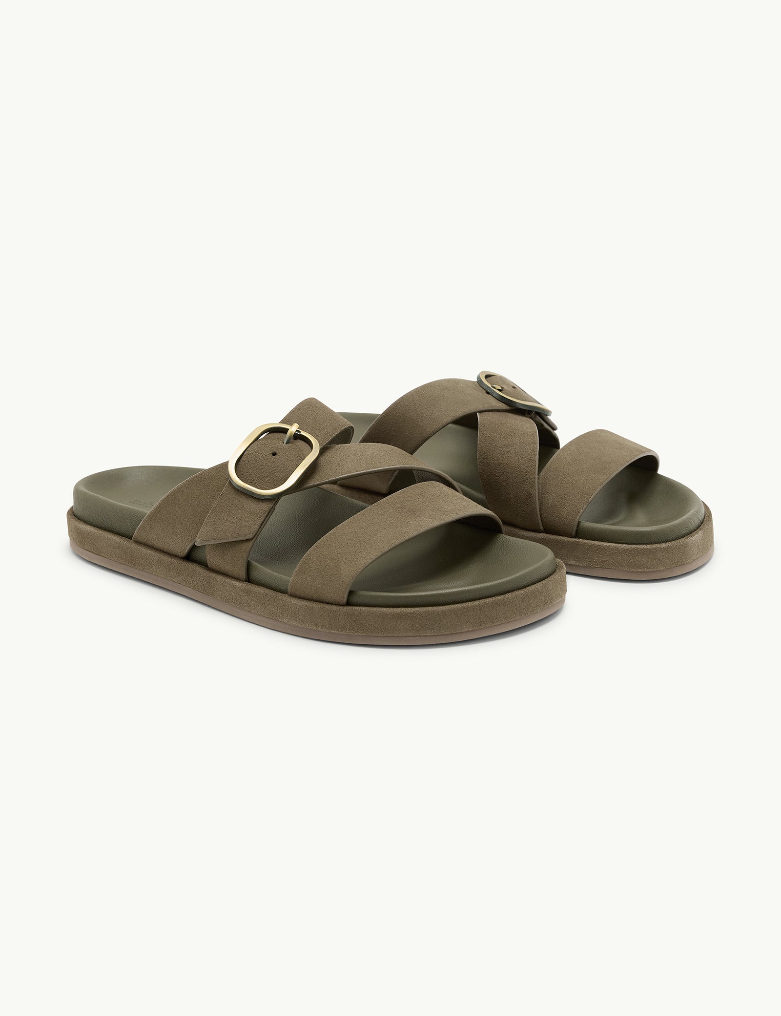 Khaki Suede Sandals