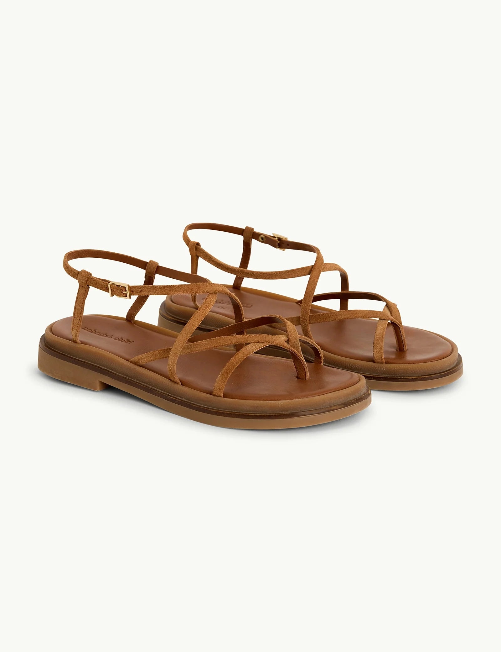 Brown Suede Strappy Sandals
