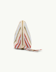 Striped Crescent Small Makeup Bag
