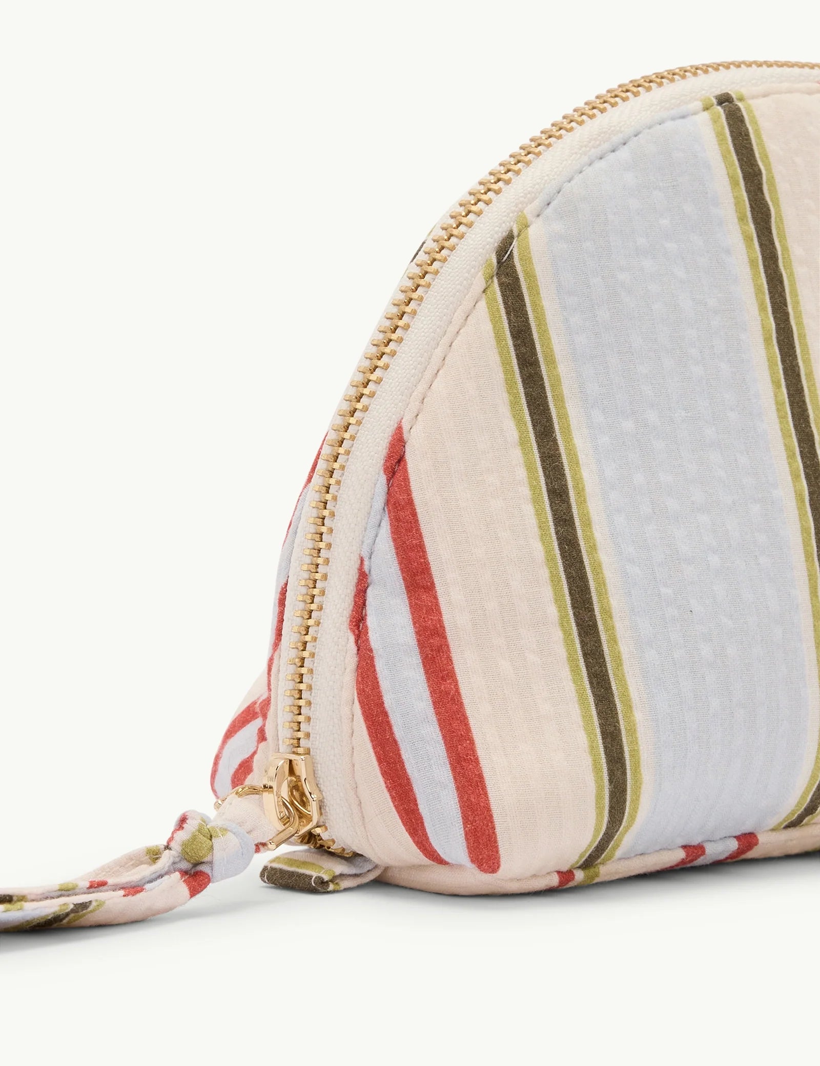 Striped Crescent Small Makeup Bag