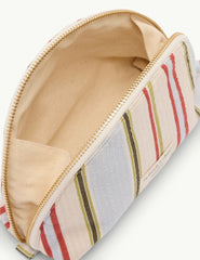 Striped Crescent Small Makeup Bag