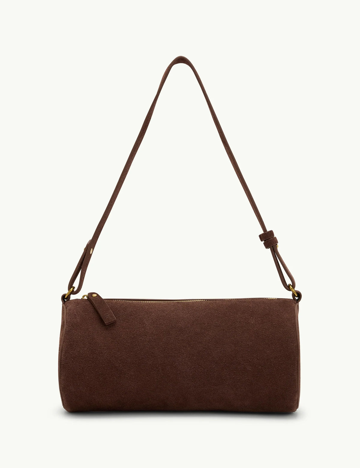 Chocolate Brown Suede Barrel Bag