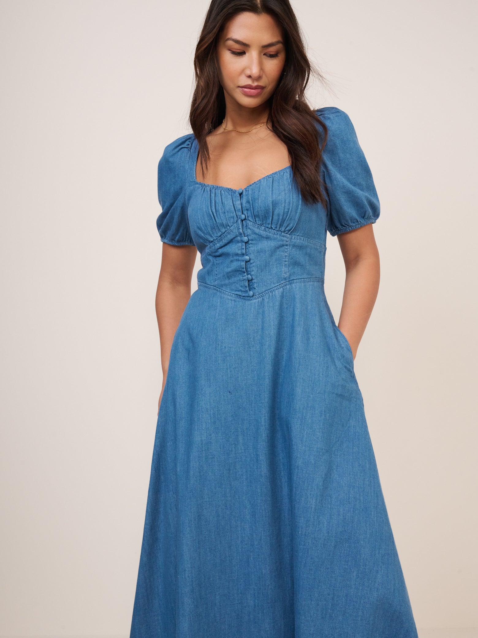 Blue Denim Tulla Midi Dress